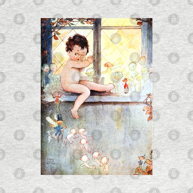 Baby and Fairies in Window - Peter Pan, Mabel Lucie Attwell by forgottenbeauty